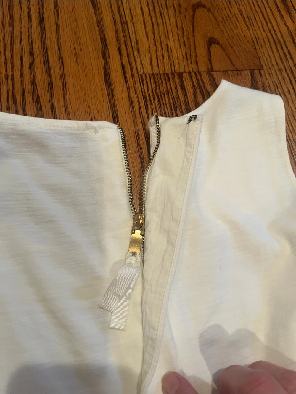 J. Crew Ivory Sleeveless Peplum Top